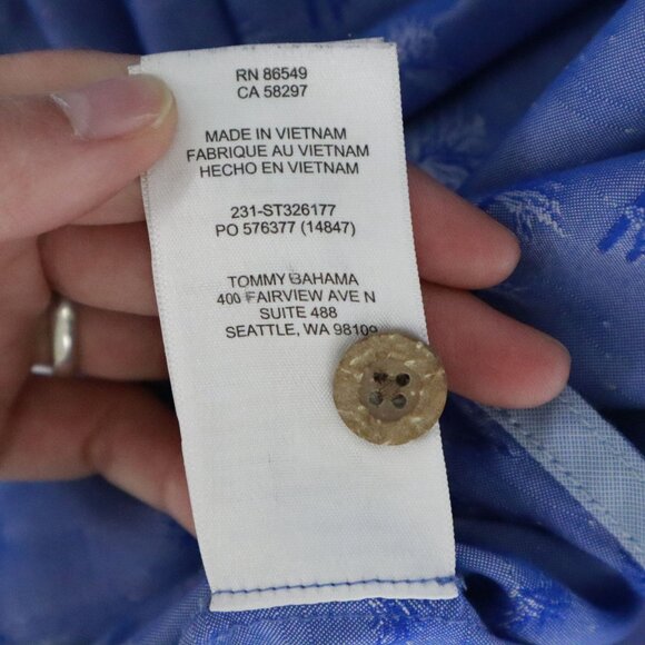 Tommy Bahama CoolMax Shirt Mens 3XL Blue Resort Costal Tropical Cruise Aloha - Picture 5 of 14